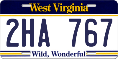 WV license plate 2HA767