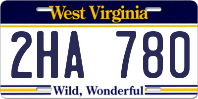 WV license plate 2HA780