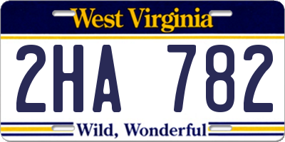 WV license plate 2HA782