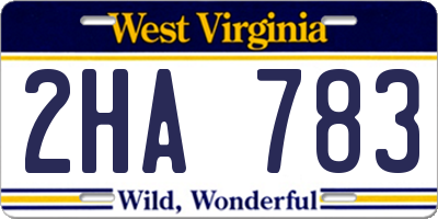 WV license plate 2HA783