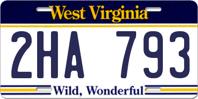 WV license plate 2HA793