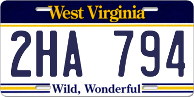 WV license plate 2HA794
