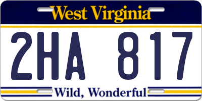 WV license plate 2HA817