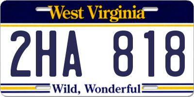 WV license plate 2HA818