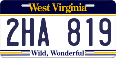 WV license plate 2HA819