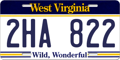 WV license plate 2HA822