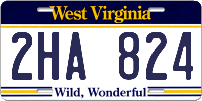 WV license plate 2HA824