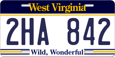 WV license plate 2HA842