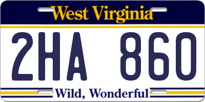 WV license plate 2HA860