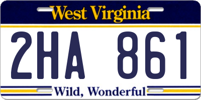 WV license plate 2HA861
