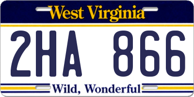 WV license plate 2HA866