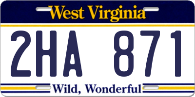 WV license plate 2HA871