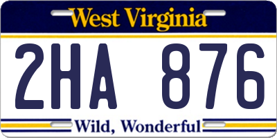 WV license plate 2HA876