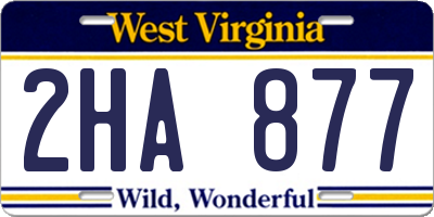 WV license plate 2HA877