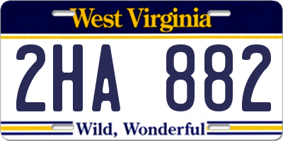 WV license plate 2HA882