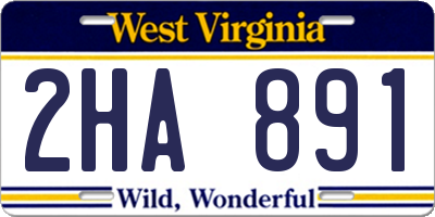 WV license plate 2HA891