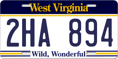 WV license plate 2HA894