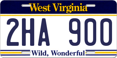 WV license plate 2HA900