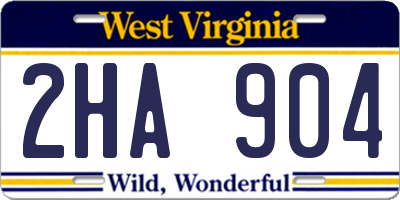 WV license plate 2HA904