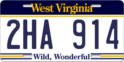 WV license plate 2HA914