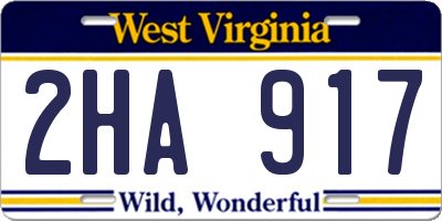 WV license plate 2HA917