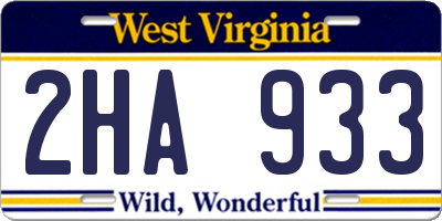 WV license plate 2HA933