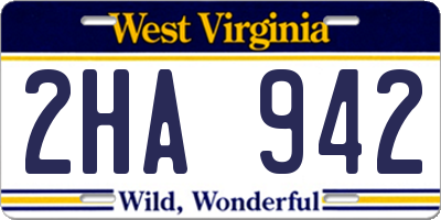 WV license plate 2HA942
