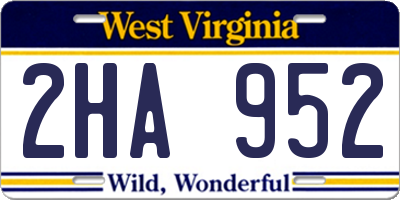 WV license plate 2HA952