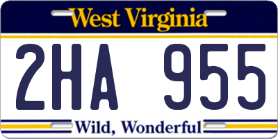 WV license plate 2HA955