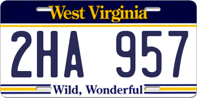 WV license plate 2HA957