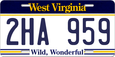 WV license plate 2HA959