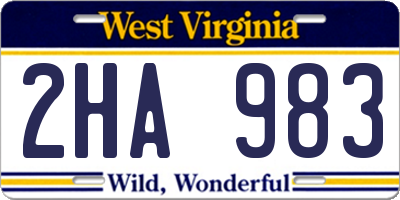 WV license plate 2HA983
