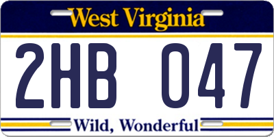 WV license plate 2HB047