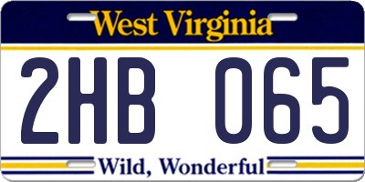 WV license plate 2HB065