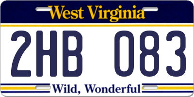 WV license plate 2HB083