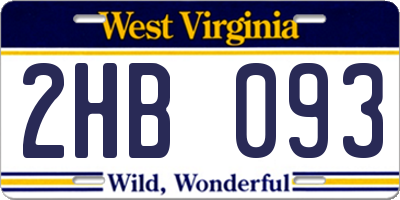 WV license plate 2HB093