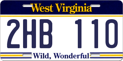 WV license plate 2HB110