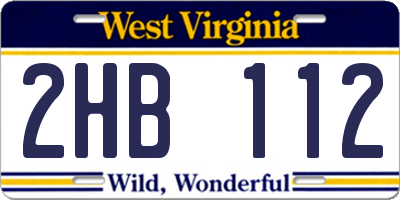 WV license plate 2HB112