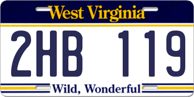 WV license plate 2HB119