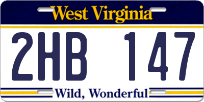 WV license plate 2HB147