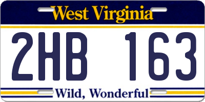 WV license plate 2HB163