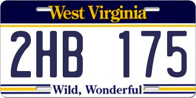 WV license plate 2HB175