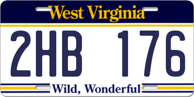 WV license plate 2HB176