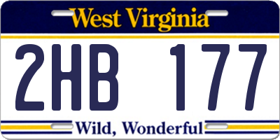 WV license plate 2HB177