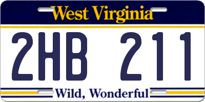 WV license plate 2HB211