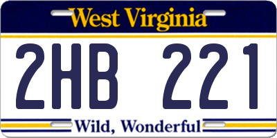WV license plate 2HB221
