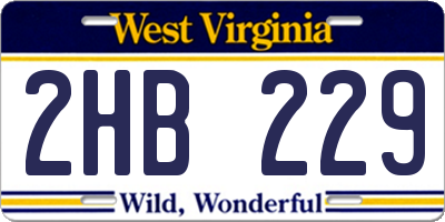 WV license plate 2HB229
