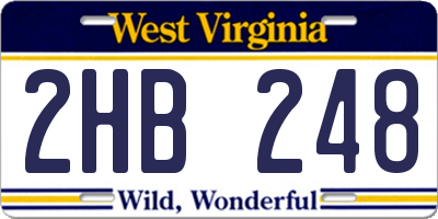 WV license plate 2HB248