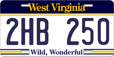 WV license plate 2HB250