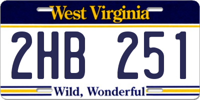 WV license plate 2HB251
